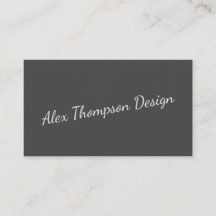 Tarjeta De Visita Tipografía de guión minimalista moderna en blanco 