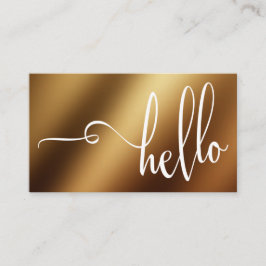 Tarjeta De Visita Tipografía de hola bonita sobre lámina de oro suav