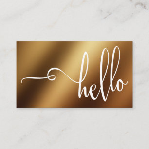 Tarjeta De Visita Tipografía de hola bonita sobre lámina de oro suav