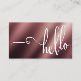 Tarjeta De Visita Tipografía de hola bonita sobre rosa oro suave