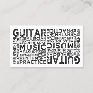 Tarjeta De Visita Tipografía de la guitarra