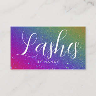 Tarjeta De Visita Tipografía de latigazos Purpurina arcoiris