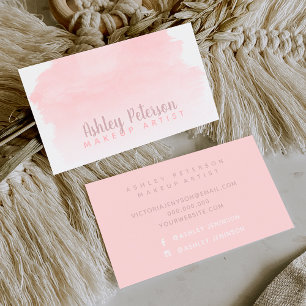 Tarjeta De Visita Tipografía de maquillaje de pinceles de color de a