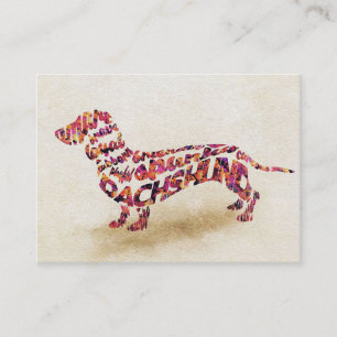 Tarjeta De Visita Tipografía de perros Dachshund Lover
