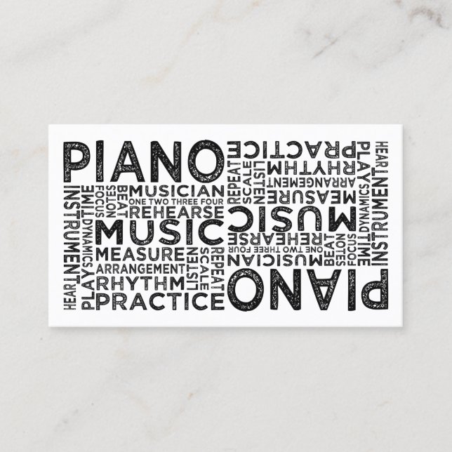 Tarjeta De Visita Tipografía de piano (Anverso)
