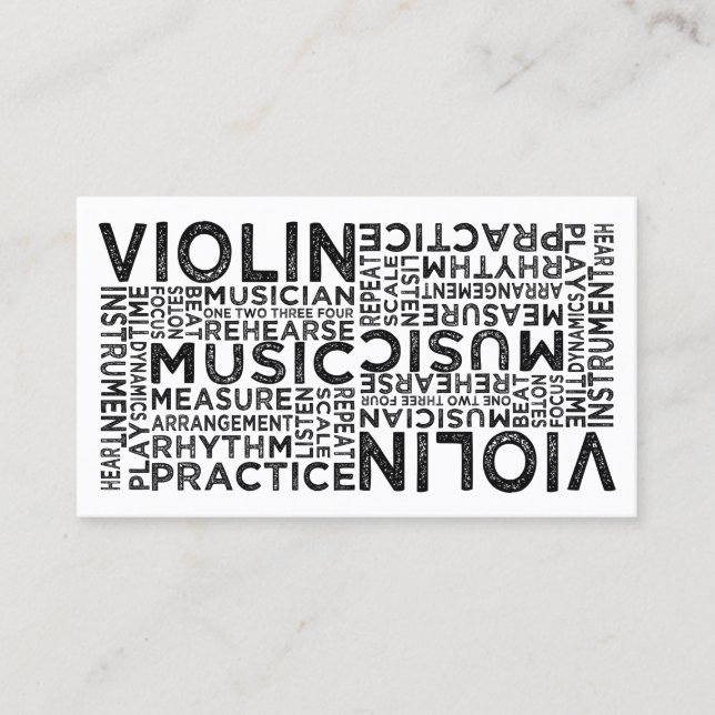Tarjeta De Visita Tipografía de violín (Anverso)