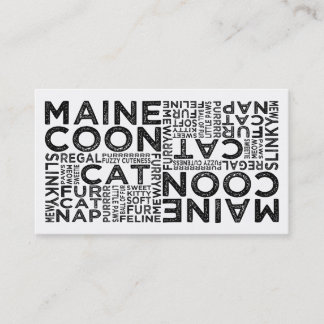 Tarjeta De Visita Tipografía del gato Maine Coon