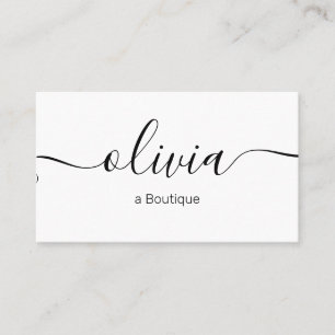 Tarjeta De Visita Tipografía del guión de la firma en blanco negro