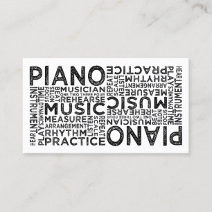 Tarjeta De Visita Tipografía del piano