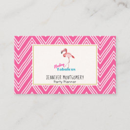 Tarjeta De Visita Tipografía fabulosa de bloqueo con flamengo rosa