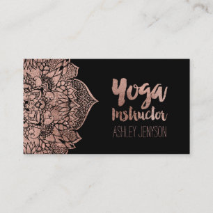 Tarjeta De Visita Tipografía floral de la yoga de la mandala del