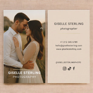 Tarjeta De Visita Tipografía Fotografía Moderna Elegante