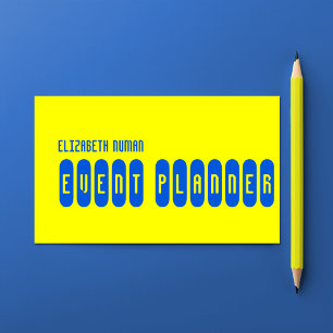 Tarjeta De Visita Tipografía genial de amarillo y azul