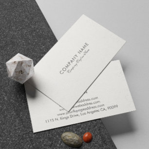 Tarjeta De Visita Tipografía gris moderna simple sobre blanco