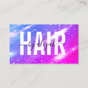Tarjeta De Visita Tipografía hairstylista moderna negrita Holografía