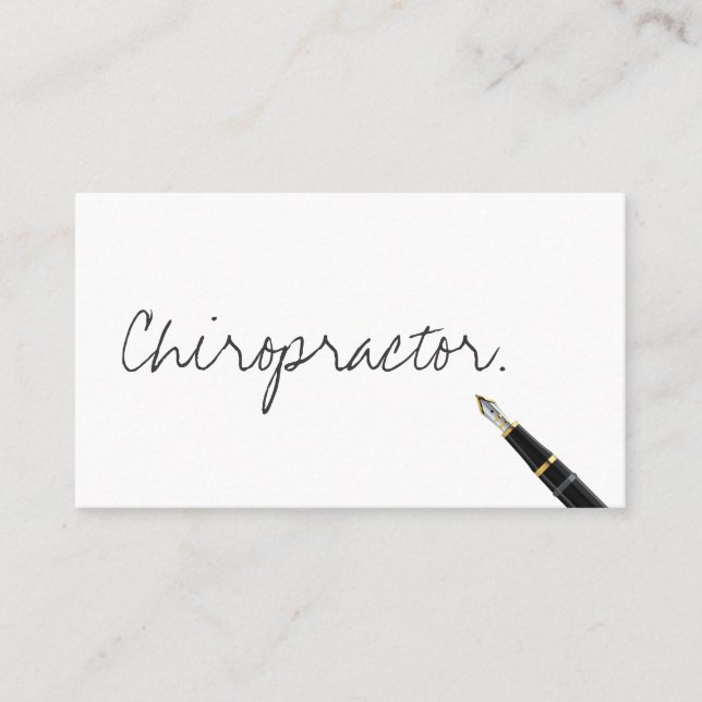 Tarjeta De Visita Tipografía manuscrita de quiropráctico (Anverso)