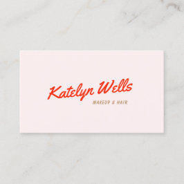 Tarjeta De Visita Tipografía manuscrita roja retro manuscrita rosada