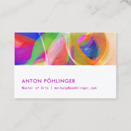 Tarjeta De Visita Tipografía mínima colores abstractos máximos sin n