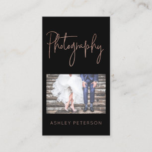 Tarjeta De Visita Tipografía mínima de la fotografía color de rosa