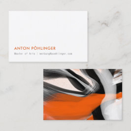 Tarjeta De Visita Tipografía mínima naranja negro