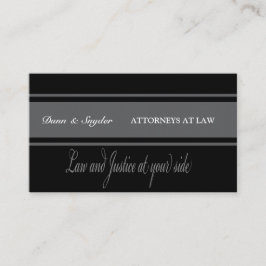 Tarjeta De Visita Tipografía mínima negra y gris del abogado