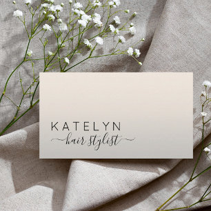 Tarjeta De Visita Tipografía minimalista moderna para estilista de c