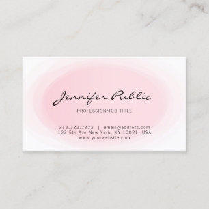Tarjeta De Visita Tipografía Minimalista moderna rosa de Rubor