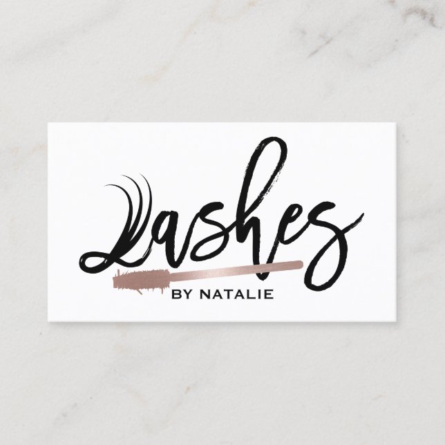 Tarjeta De Visita Tipografía moderna de la Eyelash (Anverso)