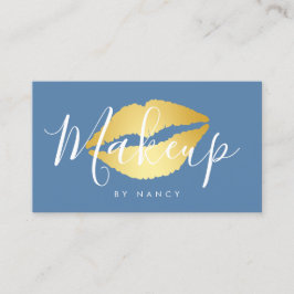 Tarjeta De Visita Tipografía moderna de maquillaje labios azules tur