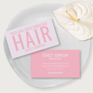 Tarjeta De Visita Tipografía moderna de peluquería lavanda rosa