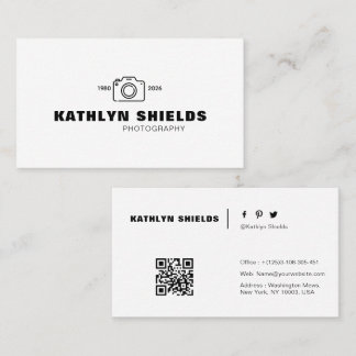 Tarjeta De Visita  tipografía moderna fotógrafo minimalista 