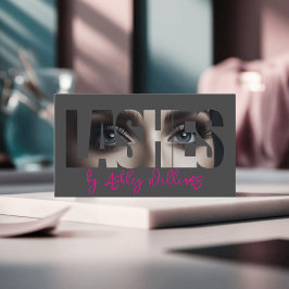 Tarjeta De Visita Tipografía moderna "LASHES by" artista de latigazo