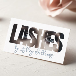 Tarjeta De Visita Tipografía moderna "LASHES by" artista de latigazo