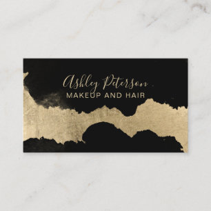 Tarjeta De Visita Tipografía negra del maquillaje del pelo de la