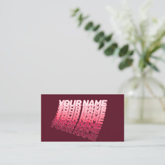 Tarjeta De Visita Tipografía ondulada retro moderna Código QR burgun