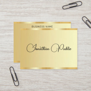 Tarjeta De Visita Tipografía personalizada Script Gold Look Profesio