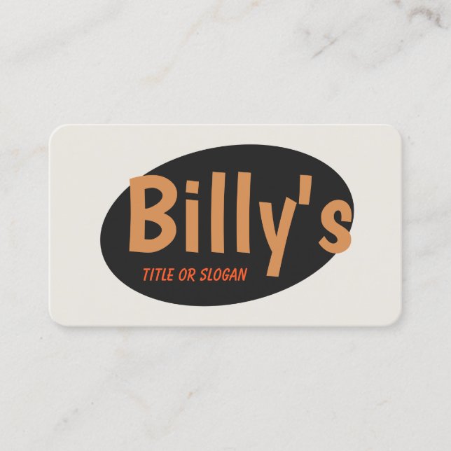 Tarjeta De Visita Tipografía retro negra (Anverso)