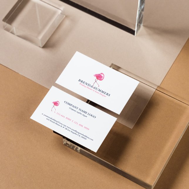 Tarjeta De Visita Tipografía rosa y azul de flamengo (Subido por el creador)