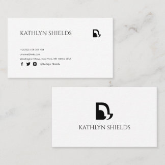 Tarjeta De Visita Tipografía Serif Moderna Minimalista 