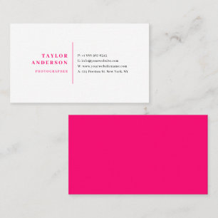 Tarjeta De Visita Tipografía seropositiva moderna rosa caliente Mini