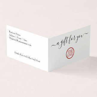 Tarjeta De Visita Tipografía Simple Un Regalo Para Usted Con Logo