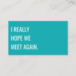 Tarjeta De Visita Tipografía turquesa moderna única creativa