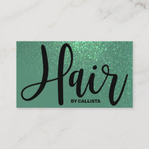 Tarjeta De Visita Tipografía Verde azulada de la Sirenita de Estilo 