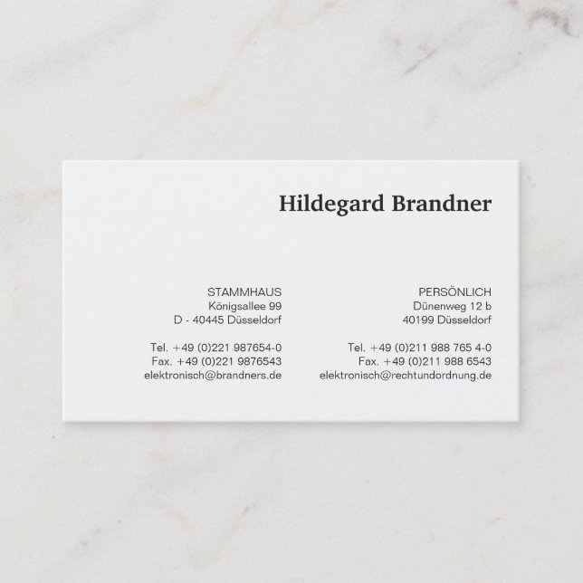 Tarjeta De Visita Tipografía y azul (Anverso)