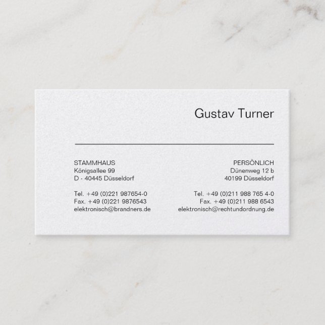 Tarjeta De Visita Tipografía y blanco (Anverso)