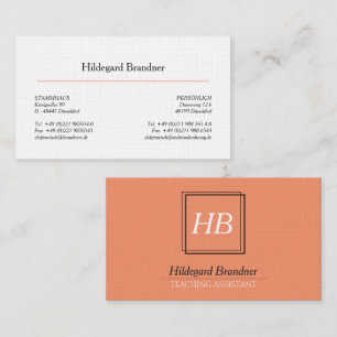 Tarjeta De Visita Tipografía y salmón