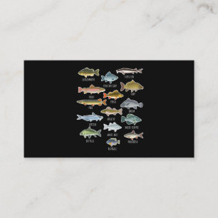 Tarjeta De Visita Tipos De Especies De Pescado De Agua Dulce