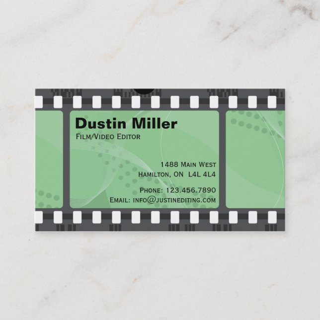 Tarjeta De Visita Tira de la película - verde (Anverso)