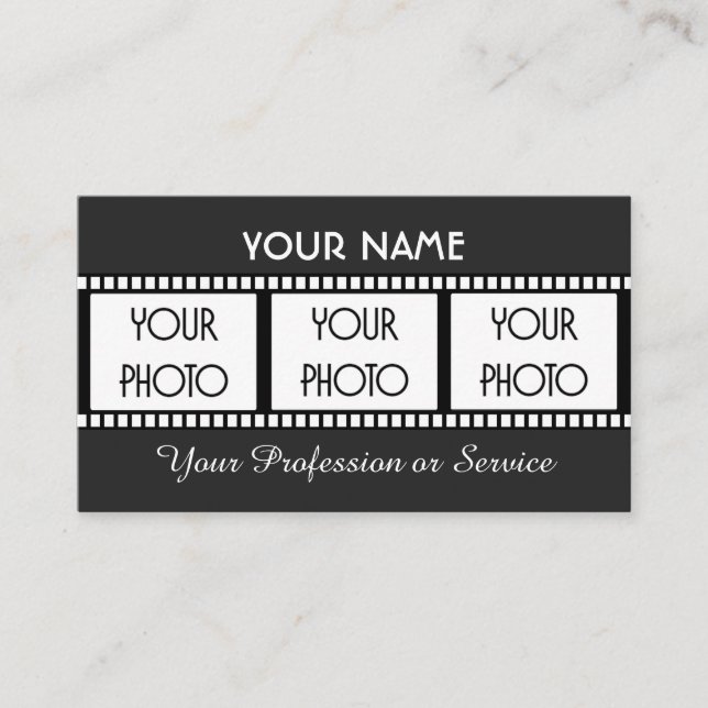 Tarjeta De Visita Tira de película para cineastas y empresas de vide (Anverso)