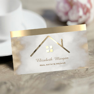 Tarjeta De Visita Tira de techo de casa de oro profesional